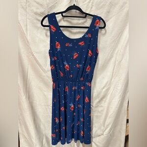 Floral Blue Sleeveless Dress